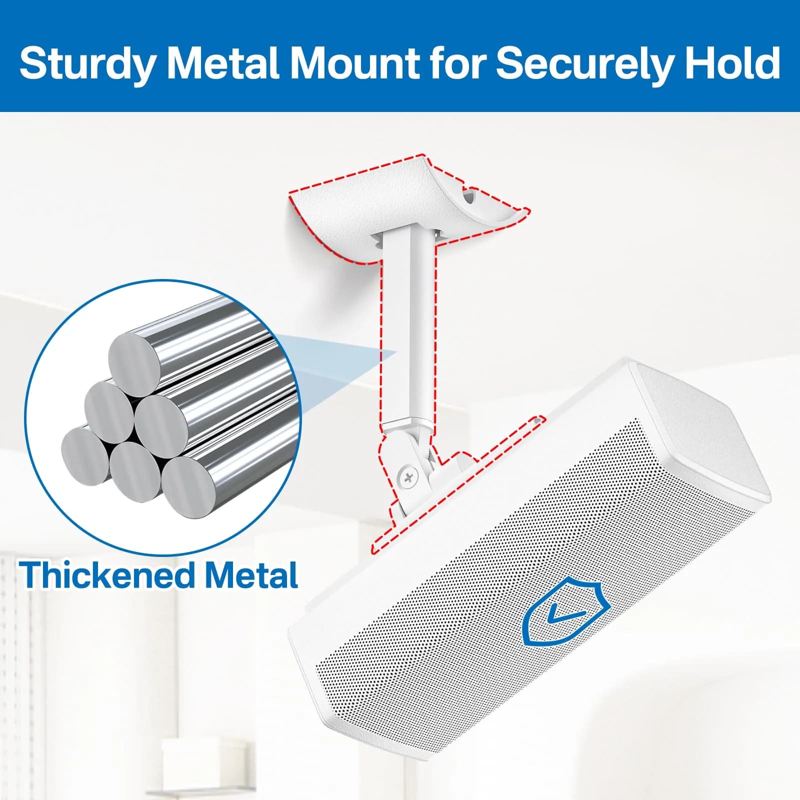 tiebutie White Adjustable Speaker Wall Mount | Ceiling & Wall Mount for Bose UB-20 Series II, SoundTouch, CineMate, Acoustimass, Cube Surround Bracket - view 6