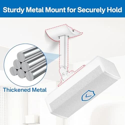 tiebutie White Adjustable Speaker Wall Mount | Ceiling & Wall Mount for Bose UB-20 Series II, SoundTouch, CineMate, Acoustimass, Cube Surround Bracket thumbnail 6