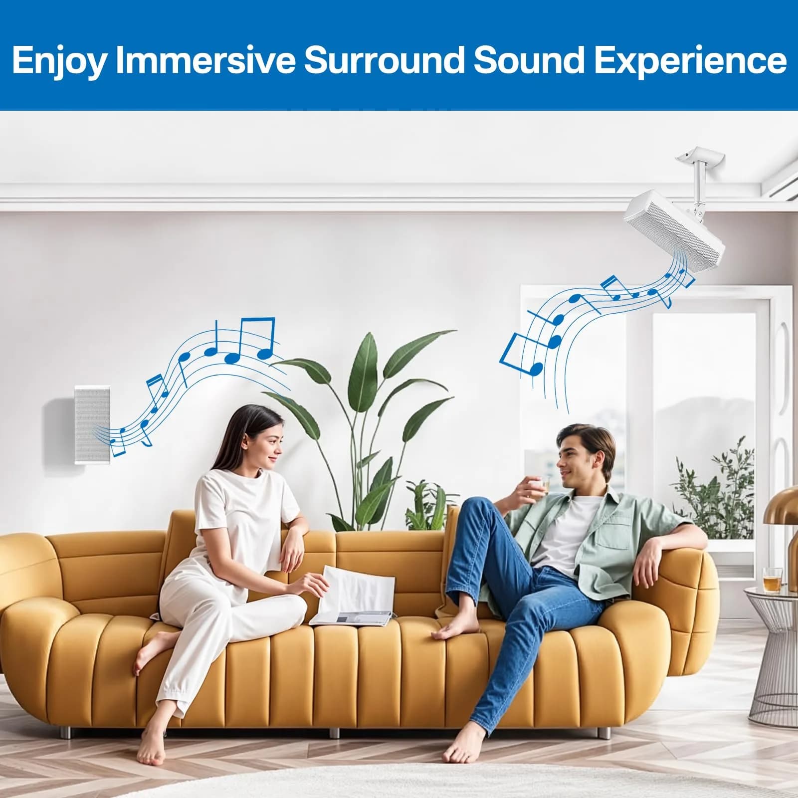 tiebutie White Adjustable Speaker Wall Mount | Ceiling & Wall Mount for Bose UB-20 Series II, SoundTouch, CineMate, Acoustimass, Cube Surround Bracket - view 7