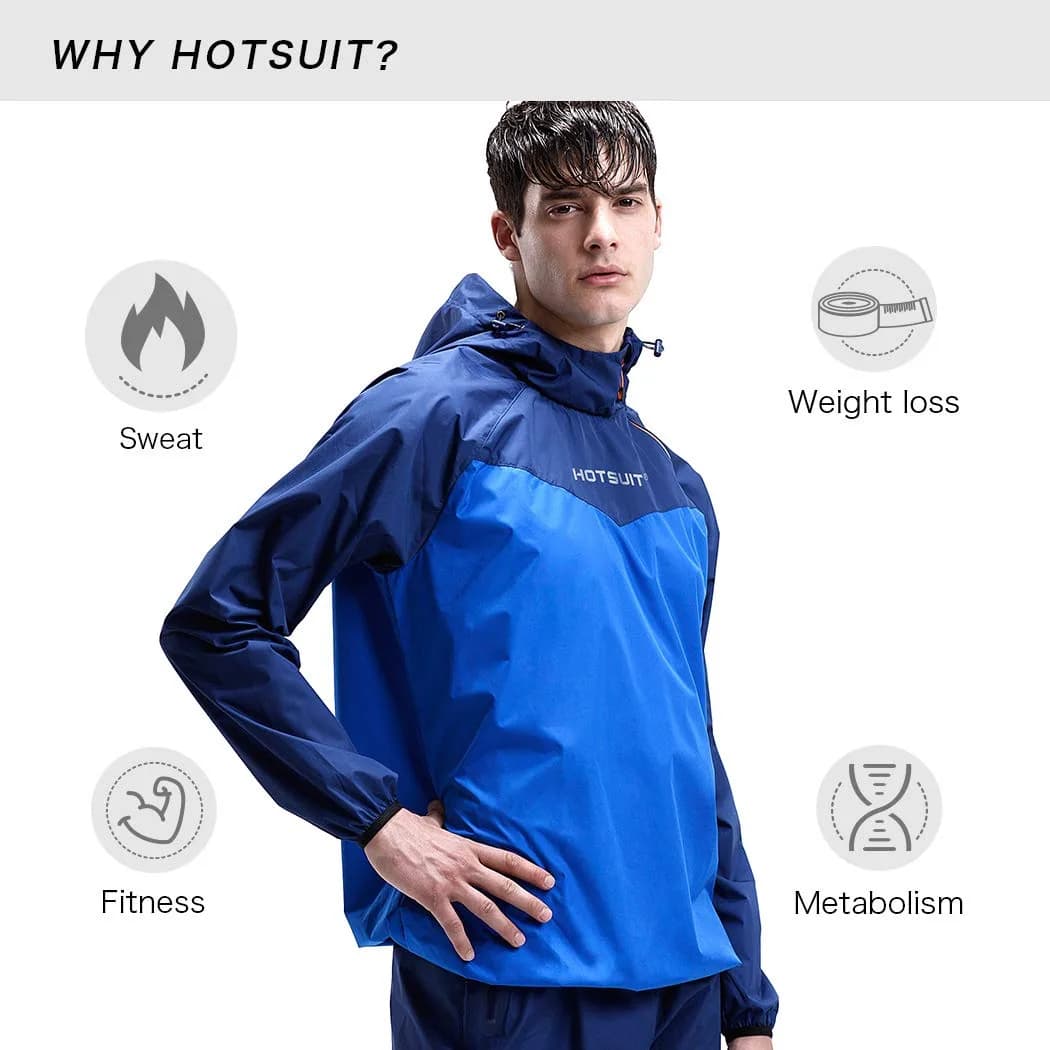 HOTSUIT Men's Navy Blue Sauna Jacket for Weight Loss Workout - XL - view 4
