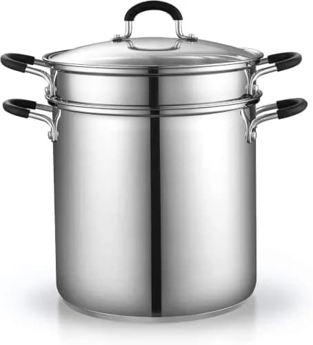 Cook N Home 12 Quart Stainless Steel Pasta Pot with Strainer Insert | 3-in-1 Multipurpose Cookware thumbnail 4