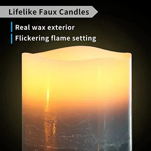 FURORA LIGHTING Blue Ombre LED Candles, 8-Pack Set with Remote & Timer | Flameless Wax Decor for Home & Events thumbnail 5