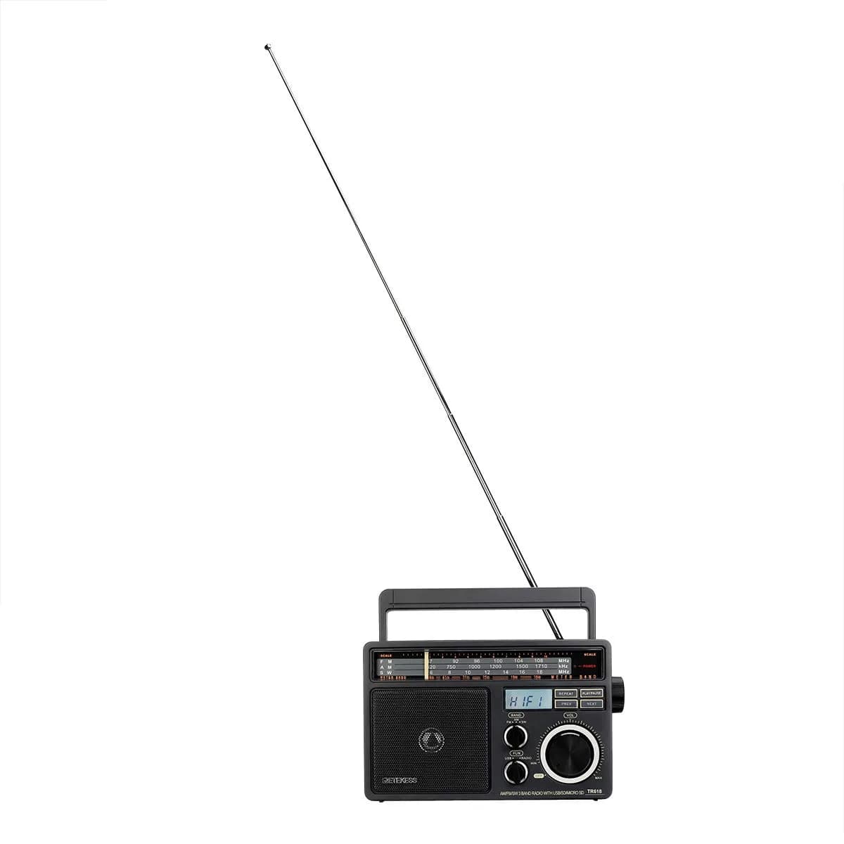 Retekess TR618 Portable AM FM Shortwave Radio with MP3 Support | Elder-Friendly Handle, Large Dial, 3.5mm Jack thumbnail 9
