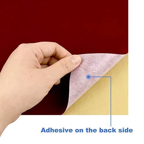 Thyores Red Velvet Adhesive Sheets 21cm x 30cm (A4 Size) | 15PCS Pack for Crafts & Decor thumbnail 4