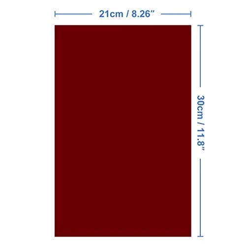 Thyores Red Velvet Adhesive Sheets 21cm x 30cm (A4 Size) | 15PCS Pack for Crafts & Decor thumbnail 2