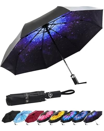 SY COMPACT Travel Umbrella for Rain, Windproof Automatic Compact Umbrella | Lightweight, Windproof, UV Coated thumbnail 1