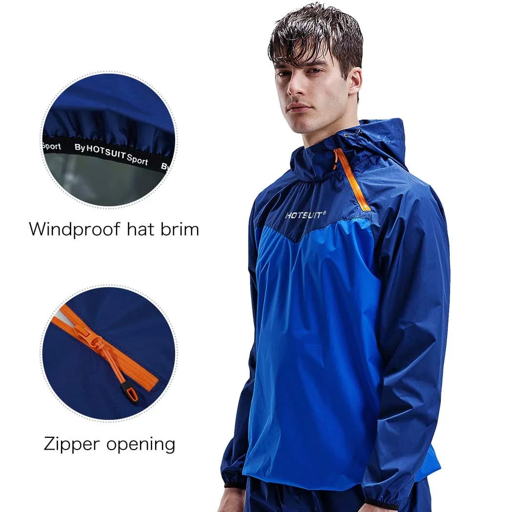 HOTSUIT Men's Sauna Jacket for Workout Weight Loss | Medium Navy - view 7