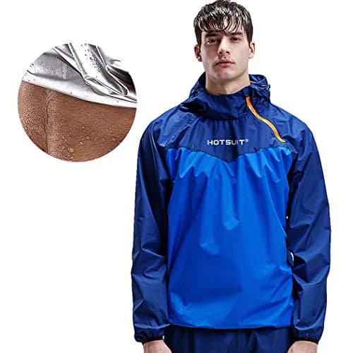 HOTSUIT Men's Sauna Jacket for Workout Weight Loss | Medium Navy thumbnail 2