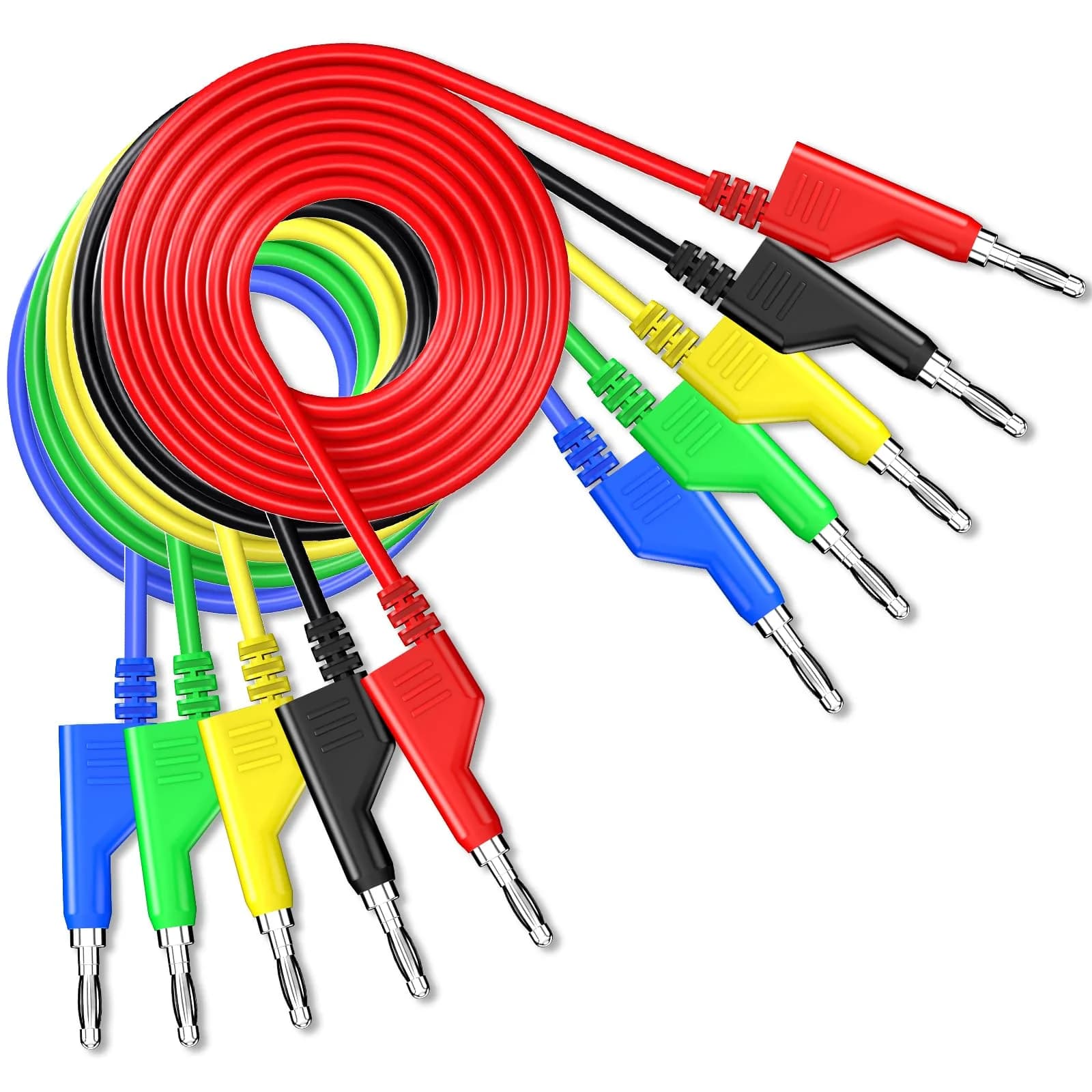 Goupchn 5PCS Stackable Banana Plug Test Leads 1m (3.3ft) | 1000V 15A Electrical Test Cable Set - view 6