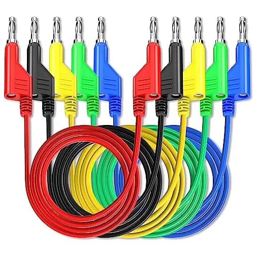 Goupchn 5PCS Stackable Banana Plug Test Leads 1m (3.3ft) | 1000V 15A Electrical Test Cable Set thumbnail 1
