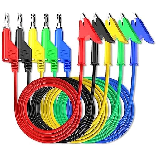 Goupchn Test Leads 1m (3.3ft) | 1000V 15A Stackable Banana Plug to Alligator Clip Set thumbnail 1