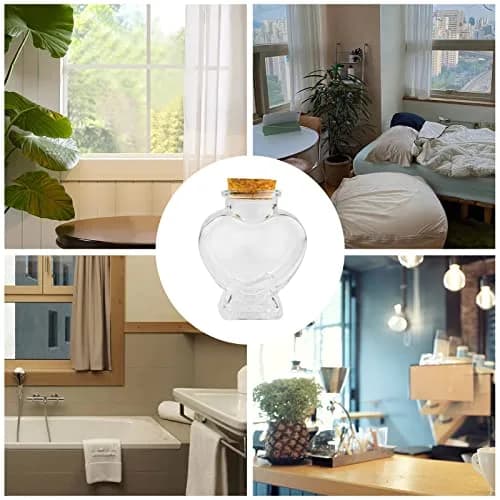 FJNATINH Heart Glass Bottle with Cork Stopper 50ml | Love Shape Decor thumbnail 8