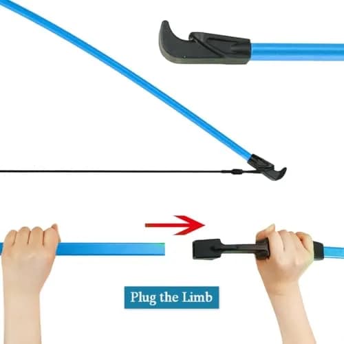 Mxessua 45" Youth Recurve Bow and Arrow Set for Kids & Teens | 15-20 lb Draw Weight, Ambidextrous, Blue thumbnail 7