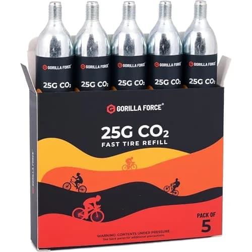 Gorilla Force 25g CO2 Cartridges 5-Pack | Fast Flat Repair for Bikes thumbnail 3
