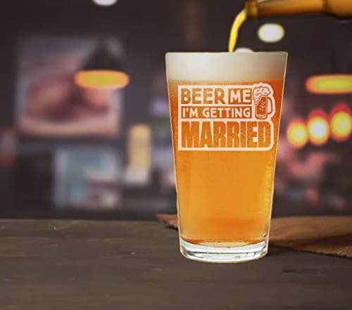 NeeNoNex Beer Me I'm Getting Married Beer Pint 473ml (16 oz) | Laser Engraved Glass for Wedding Gifts thumbnail 2