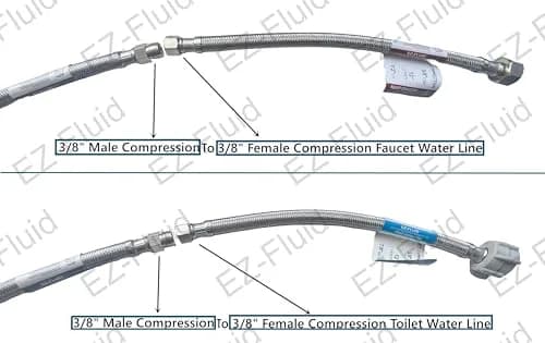 EZ-FLUID 20 Inch (50.8 cm) Stainless Steel Braided Faucet Extension Line | cUPC NSF Certified Lead-Free thumbnail 4