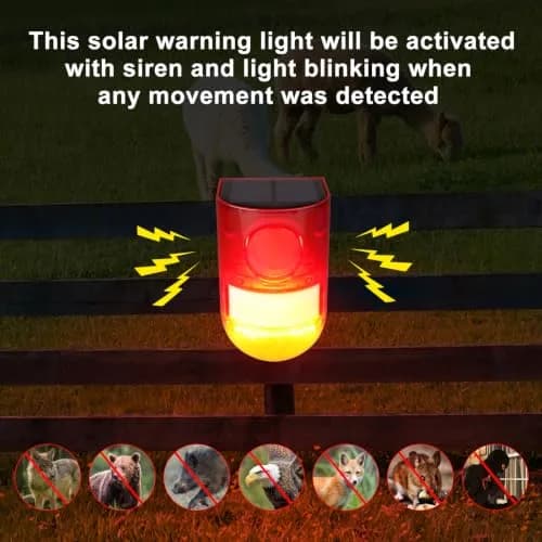 Aolyty Solar Motion Sensor Alarm Light with Siren and Red LED Flashing, 800m Visibility | Motion Detector Device India thumbnail 5