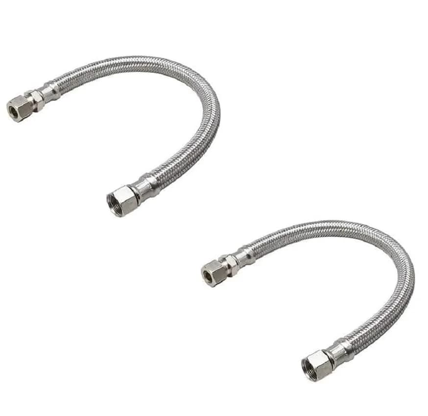 EZ-FLUID 20-Inch (50.8 cm) Stainless Steel Braided Faucet Connector Set | cUPC, NSF Certified Lead-Free Extension Lines thumbnail 2