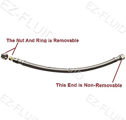 EZ-FLUID 20-Inch (50.8 cm) Stainless Steel Braided Faucet Connector Set | cUPC, NSF Certified Lead-Free Extension Lines thumbnail 7