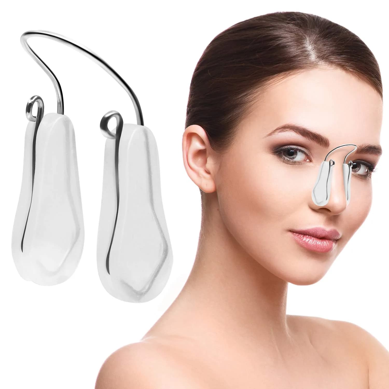 FERNIDA Nose Shaper Lifter Uplifting Clip 1 Count | Pain-Free Silicone Nose Bridge Straightener for Women, Men — Clear