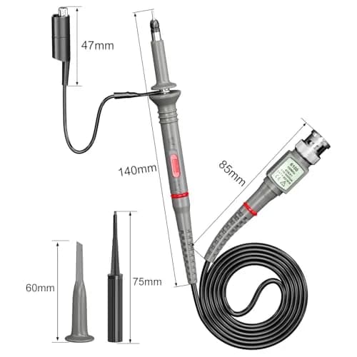 Goupchn P6100 Oscilloscope Probe 100MHz 1X/10X Attenuation 2-Pack | Precision Measuring Tool for Indian Labs thumbnail 2