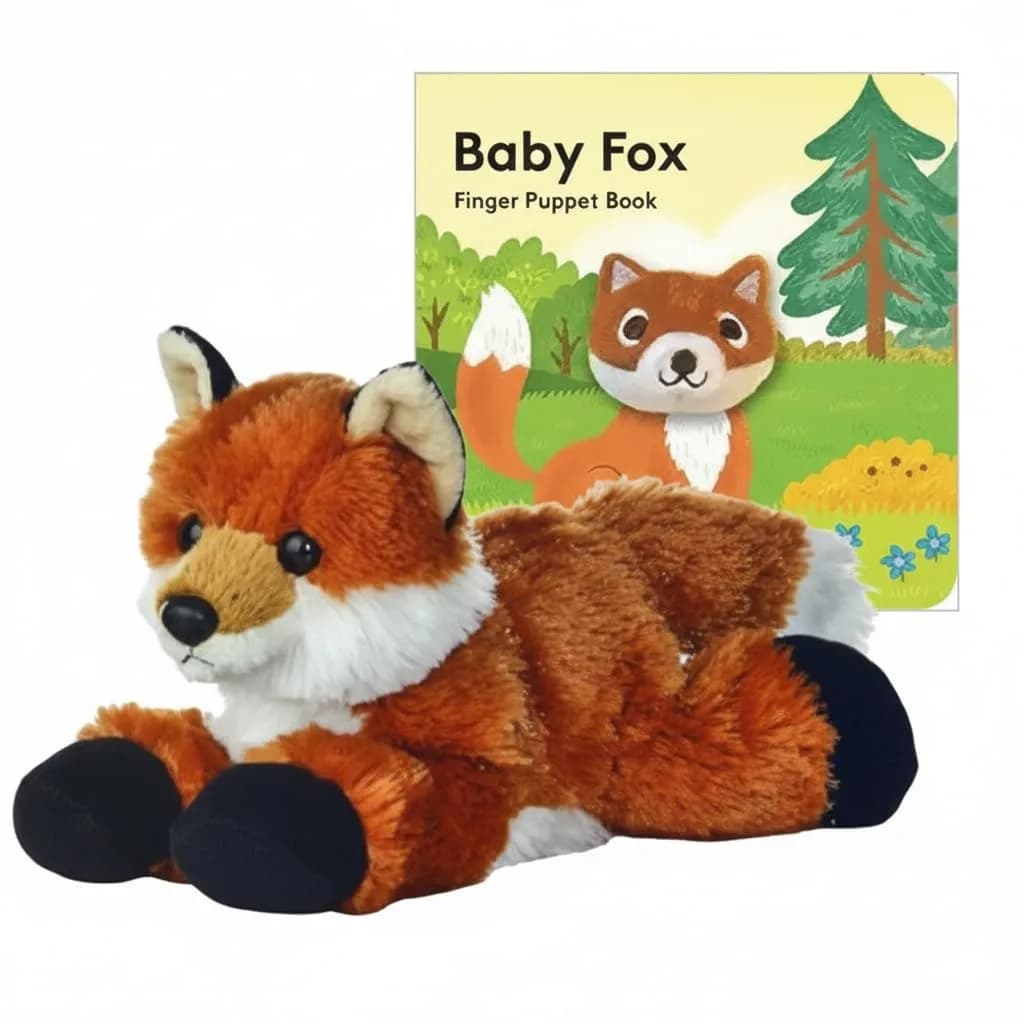 Aurora Mini Flopsi Foxxie Stuffed Animal & Finger Puppet Storybook Set, 20.3cm (8 Inches) | Soft, Cuddly Orange Fox Plush Toy for All Ages - main product image