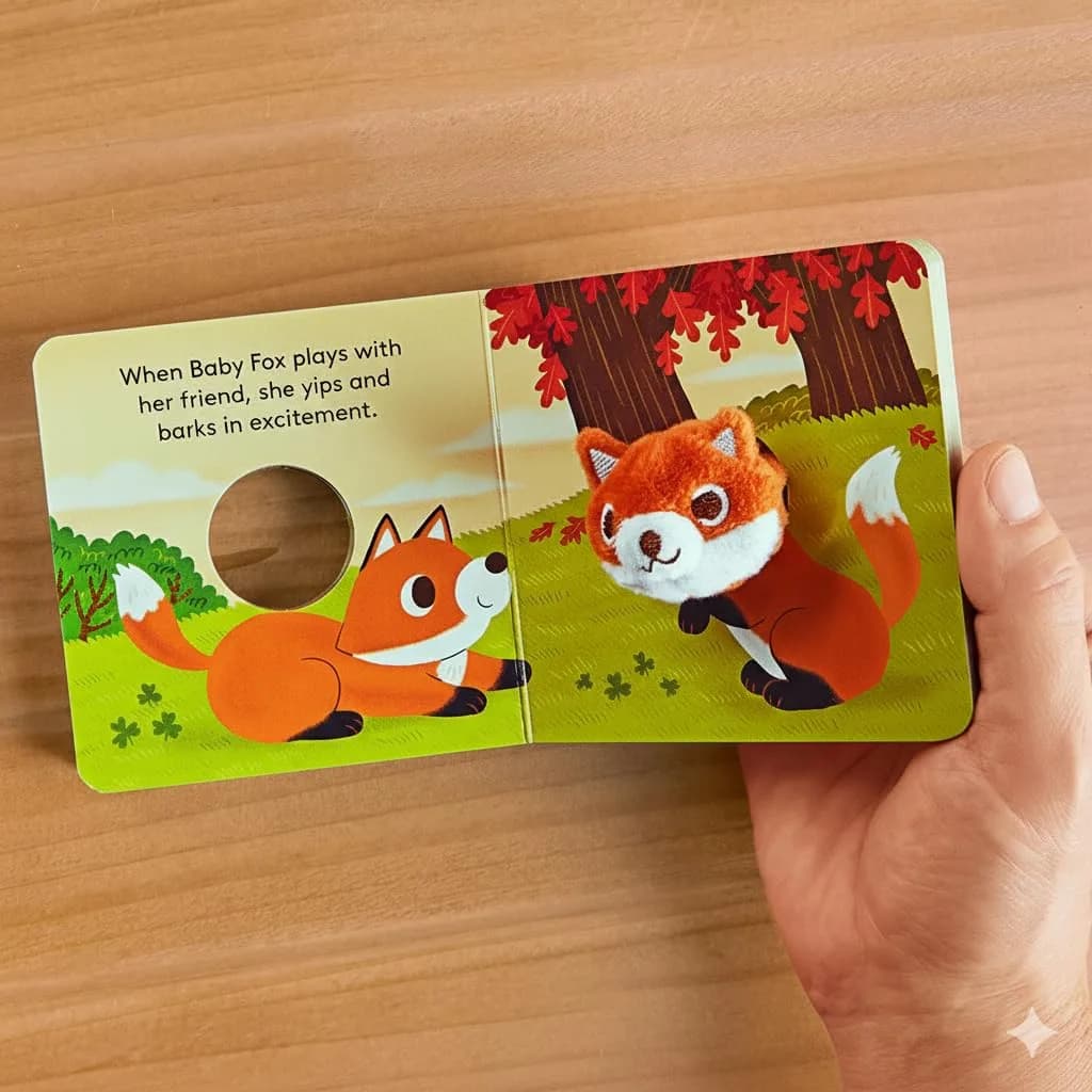 Aurora Mini Flopsi Foxxie Stuffed Animal & Finger Puppet Storybook Set, 20.3cm (8 Inches) | Soft, Cuddly Orange Fox Plush Toy for All Ages - view 3
