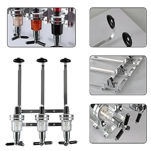 MUGLIO 3 Bottle Wall Mounted Liquor Dispenser Silver | Modern Bar Butler Bracket for Home Bars thumbnail 5