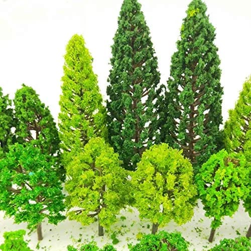 Tazimi Natural Artificial Model Trees 3.5-15 cm (1.36-6 inch) | 60 Pieces for Diorama & Train Scenery thumbnail 4