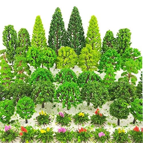 Tazimi Natural Artificial Model Trees 3.5-15 cm (1.36-6 inch) | 60 Pieces for Diorama & Train Scenery thumbnail 1