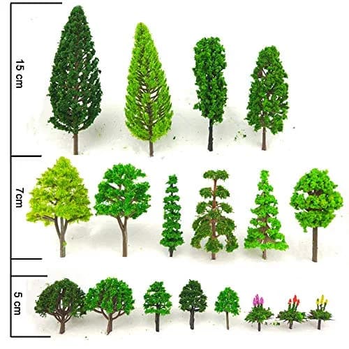 Tazimi Natural Artificial Model Trees 3.5-15 cm (1.36-6 inch) | 60 Pieces for Diorama & Train Scenery thumbnail 2