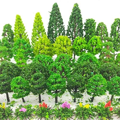 Tazimi Natural Artificial Model Trees 3.5-15 cm (1.36-6 inch) | 60 Pieces for Diorama & Train Scenery thumbnail 3