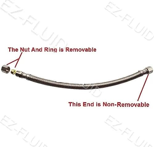 EZ-FLUID 12-Inch Faucet Supply Extension Line 3/8" Male Comp. To 3/8" Female Compression Stainless Steel Braided Faucet Extension Supply Hose Connector Lines (2-Pack, 30.48 cm) thumbnail 7