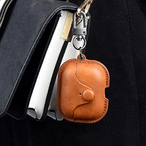 Froggen Genuine Leather AirPods Pro Case with Keychain Hook | Front LED Visible thumbnail 5