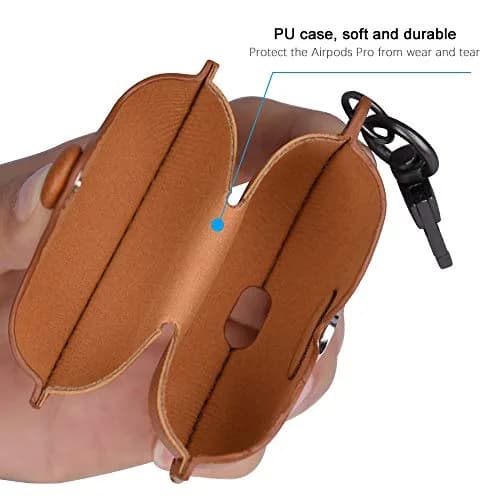 Froggen Genuine Leather AirPods Pro Case with Keychain Hook | Front LED Visible thumbnail 3