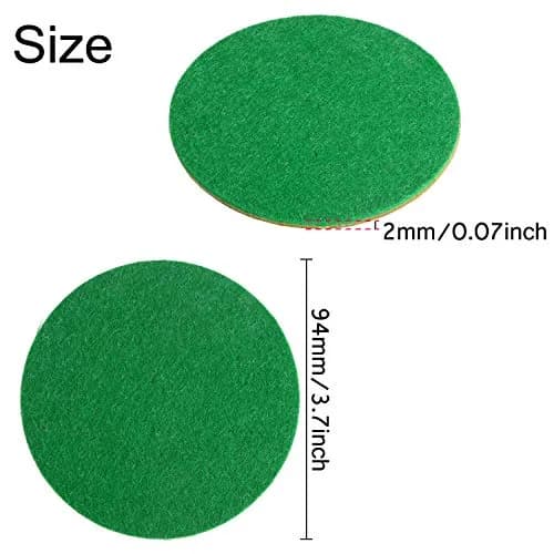 Gejoy Green Air Hockey Paddle Pads Replacement Felt Stickers 94 mm (3.7 inches) | 12-Pack for 96 mm Pushers thumbnail 6