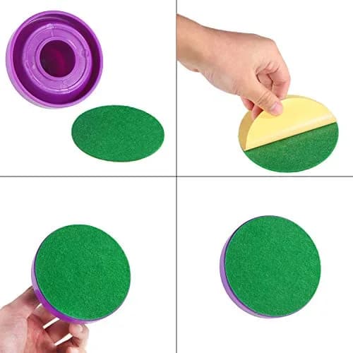 Gejoy Air Hockey Paddle Felt Pads 94 mm (3.7 inches) — 8-Pack | Protects Table & Pushers thumbnail 2