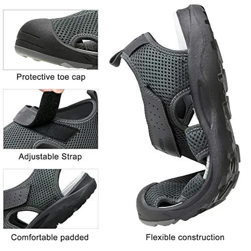 CAMEL CROWN Men's Mesh Hiking Sandals Closed-Toe Beach Sandal for Athletic Outdoor Summer Waterproof | Breathable, Adjustable, Waterproof thumbnail 6
