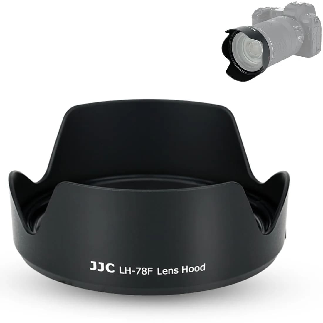 JJC EW-78F Lens Hood for Canon RF 24-240mm f/4-6.3 IS USM Lens | Reversible Lens Shade Cover with 72mm Filter Compatibility - main product image