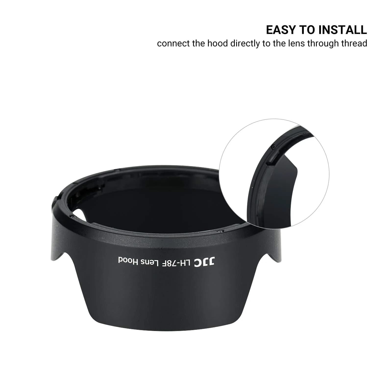 JJC EW-78F Lens Hood for Canon RF 24-240mm f/4-6.3 IS USM Lens | Reversible Lens Shade Cover with 72mm Filter Compatibility - view 6