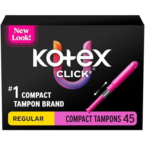 U by Kotex Click Compact Tampons Regular Unscented 45 Count | Gynecologist-Tested for Leak-Free Protection thumbnail 1
