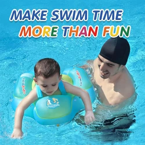 Swimbobo Baby Swim Float Blue S | Dual Airbag Safety Support for 3-7 Months thumbnail 7