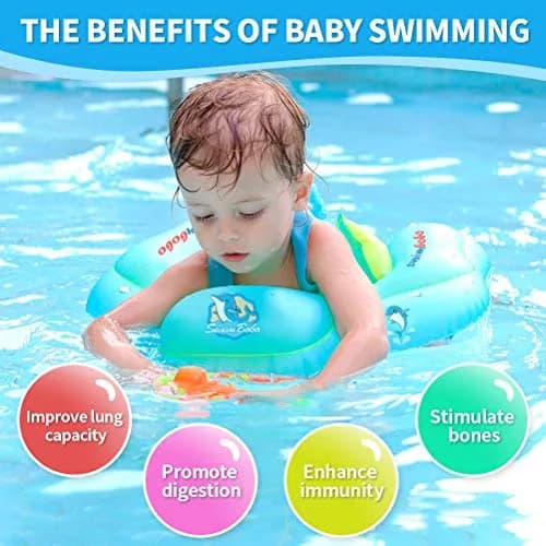 Swimbobo Baby Swim Float Blue S | Dual Airbag Safety Support for 3-7 Months thumbnail 3