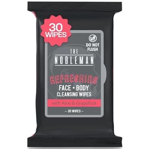 The Nobleman Refreshing Face & Body Cleansing Wipes – Aloe Vera & Grapefruit | Gentle, Biodegradable, 30 Ct thumbnail 1