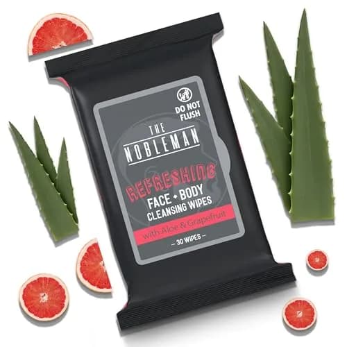 The Nobleman Refreshing Face & Body Cleansing Wipes – Aloe Vera & Grapefruit | Gentle, Biodegradable, 30 Ct thumbnail 2