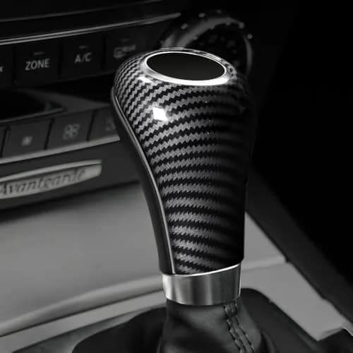 CHARMINGHORSE Carbon Fiber Gear Shift Knob Cover Sticker for Mercedes-Benz W204 W212 A G E C CLS | Stylish & Durable thumbnail 2