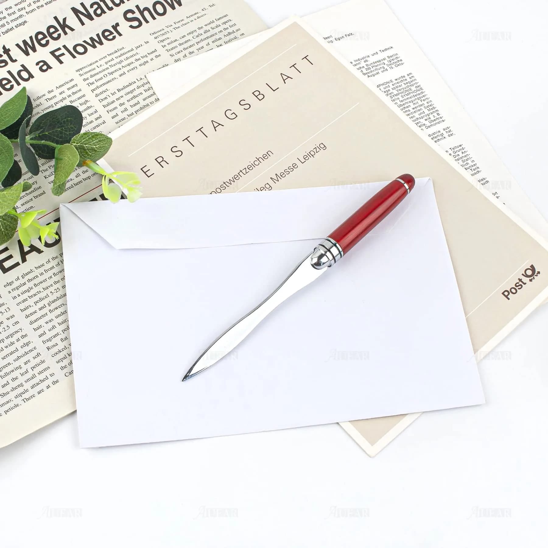 AUEAR Metal Letter Opener with Rosewood Handle | 16 cm (6.3 Inch) Stainless Steel Blade - view 5