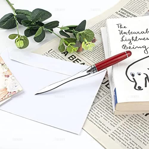 AUEAR Metal Letter Opener with Rosewood Handle | 16 cm (6.3 Inch) Stainless Steel Blade thumbnail 3