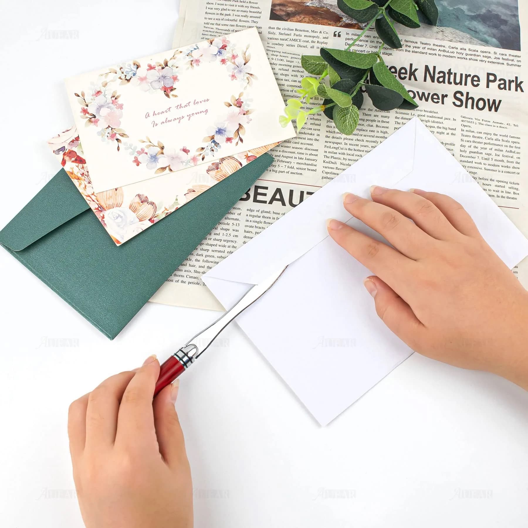 AUEAR Metal Letter Opener with Rosewood Handle | 16 cm (6.3 Inch) Stainless Steel Blade - view 4