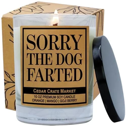 Cedar Crate Market Sorry The Dog Farted Soy Candle 13.5 OZ | Pet Odor Neutralizer & Gag Gift thumbnail 2